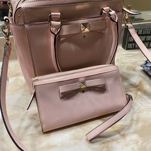 Kate Spade Pink Patent handbag and wallet.